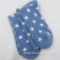 super soft White star blue cosy socks